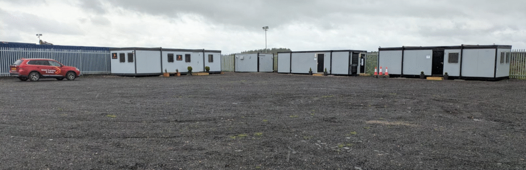 Picture of training units at the Health and Safety Training Scotland training facility in Shotts in the Scottish Central Belt.